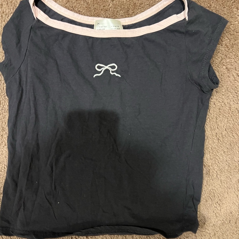 French Pastry Black and White Fitted Short Sleeve Tee